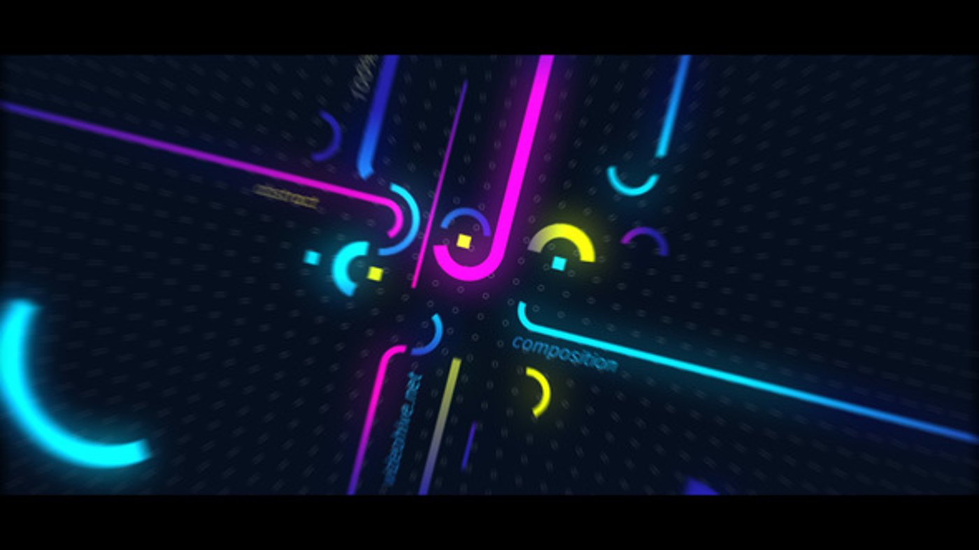 Vibrant Abstract Neon Lines Logo Reveal, Logo Stings ft. abstract